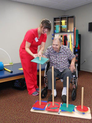 nurse helping patient exercise their mind